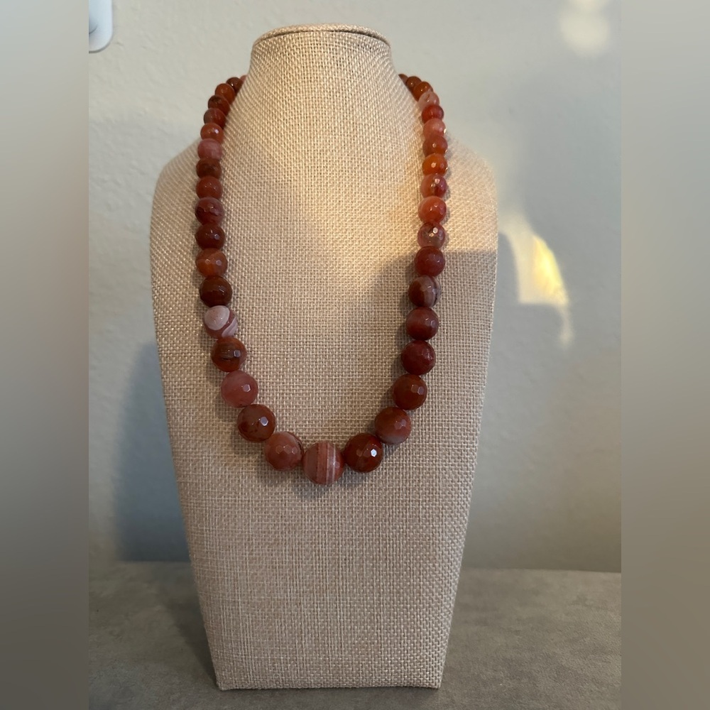 Hessonite faucet bead necklace by Mine Finds Jay King - Picture 2 of 11
